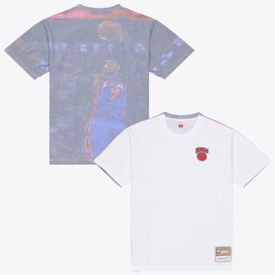 Carmelo Anthony New York Knicks Mitchell & Ness Hardwood Classics Player Sublimated T-Shirt - White