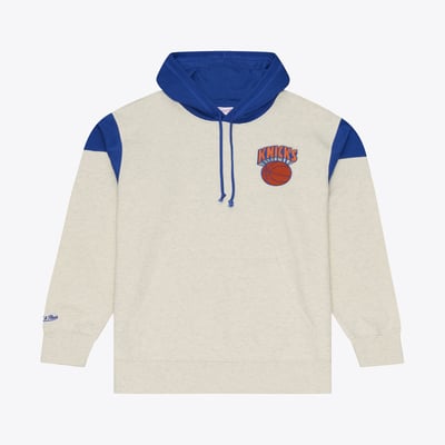  New York Knicks Mitchell & Ness French Terry Hoodie - Cream