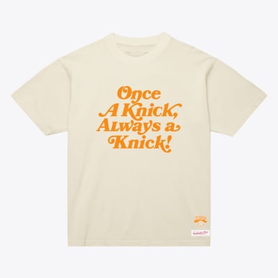  New York Knicks Mitchell & Ness Once a Knick T-Shirt - Cream