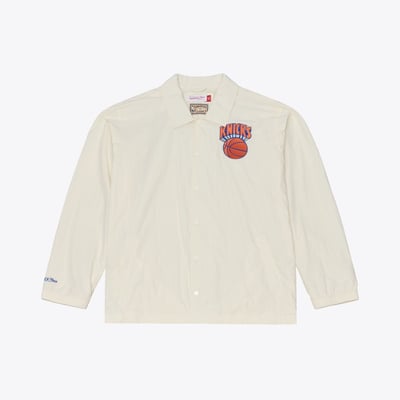  New York Knicks Mitchell & Ness Retro Root Full-Snap Coaches Jacket - Cream