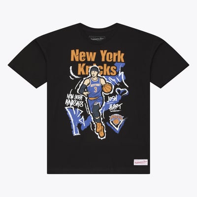 Josh Hart New York Knicks Mitchell & Ness Chalked Up T-Shirt - Black