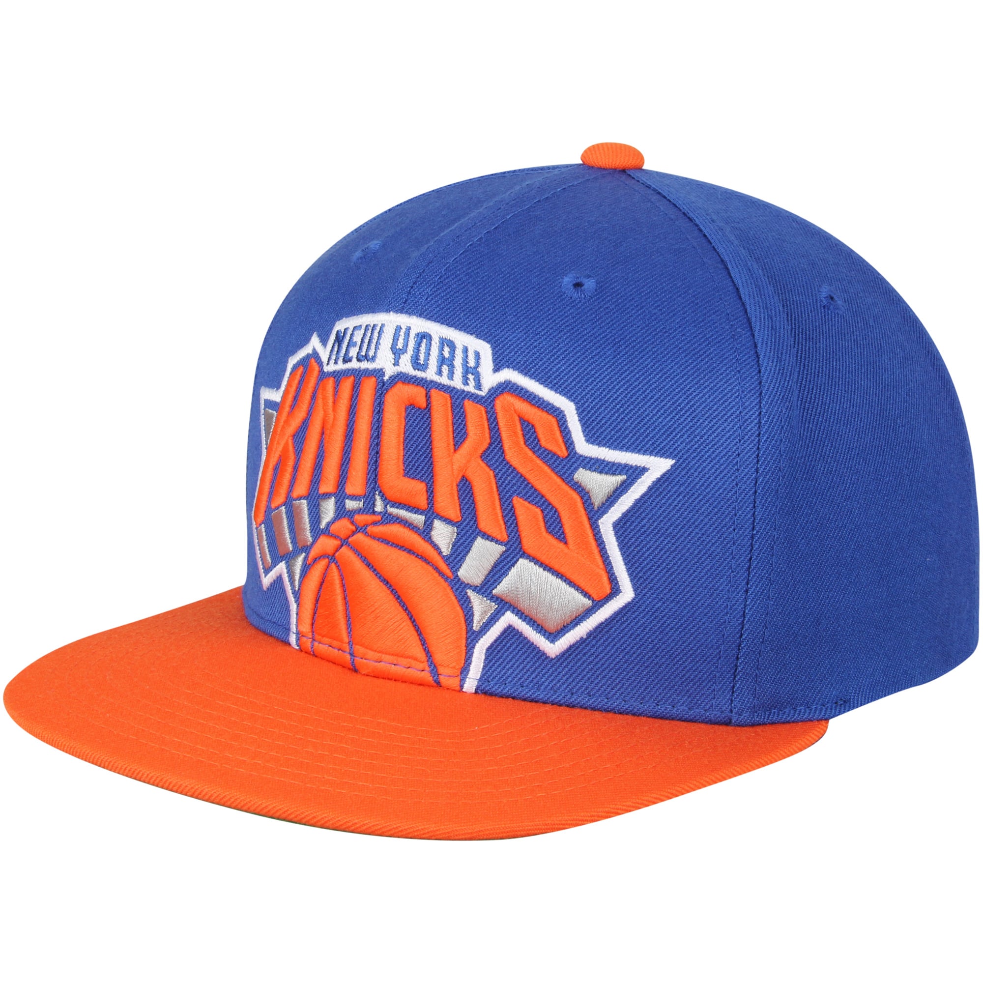 Men's New York Knicks Mitchell & Ness Royal/Orange Cropped XL Logo