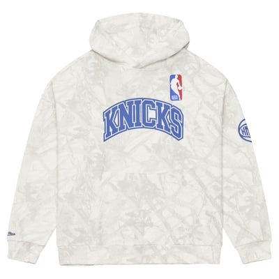  New York Knicks Mitchell & Ness Ghosted Fleece Hoodie - White