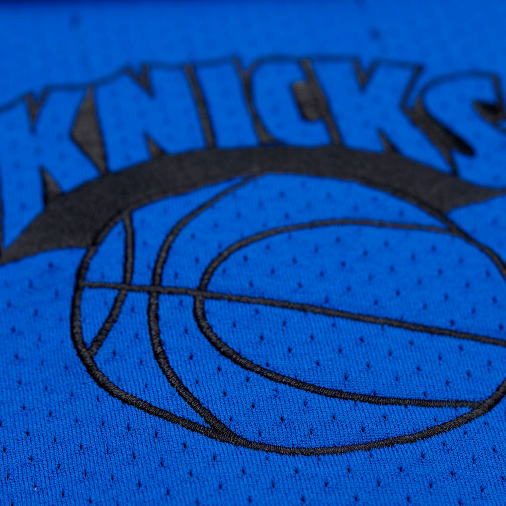 Men's New York Knicks Mitchell & Ness x Purple Brand Navy Button-Up ...