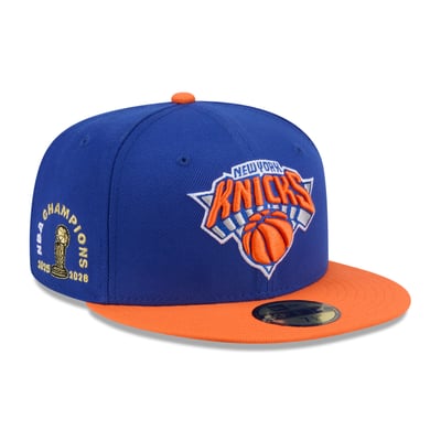  New York Knicks New Era 2026 NBA Champions Side Patch 59FIFTY Fitted Hat - Blue/Orange
