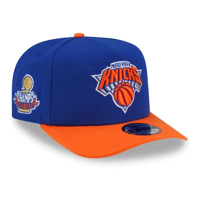  New York Knicks New Era 2026 NBA Champions Side Patch 9FIFTY A-Frame Snapback Hat - Blue/Orange
