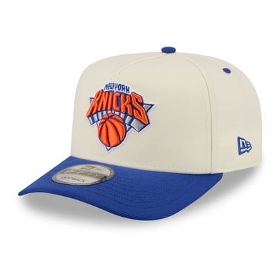 New York Knicks New Era City A-Frame 9FIFTY Snapback Hat - Cream/Blue