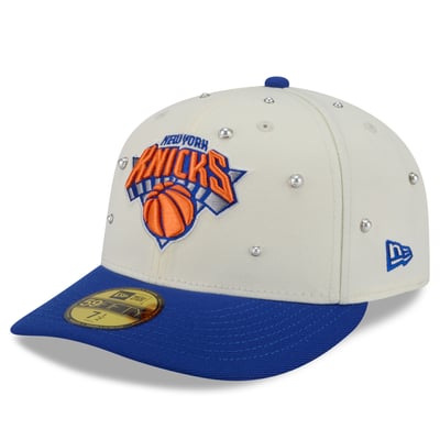 New York Knicks New Era Pearl 59FIFTY Fitted Hat - Cream/Blue