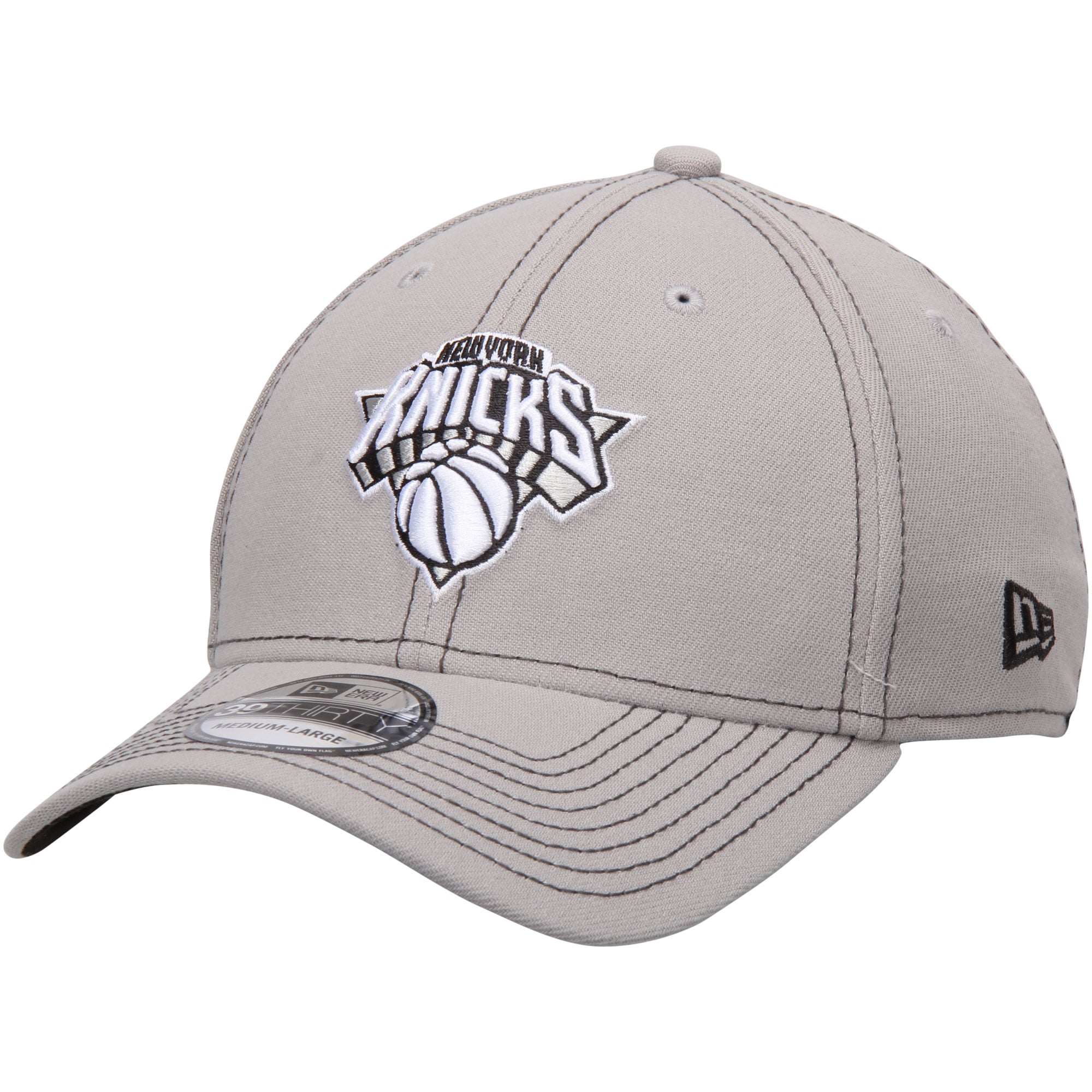 Men's New York Knicks New Era Gray Shader Classic 39THIRTY Flex Hat