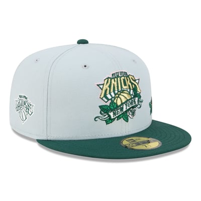  New York Knicks New Era Rose Banner 59FIFTY Fitted Hat - Gray/Green