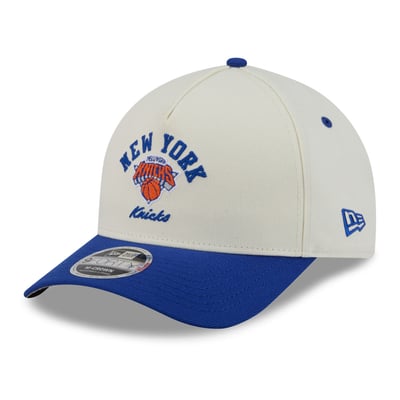 New York Knicks New Era Arch 9FORTY A-Frame M-Crown Adjustable Hat - White