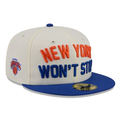 New York Knicks New Era NY Won't Stop Chrome 59FIFTY Fitted Hat - White