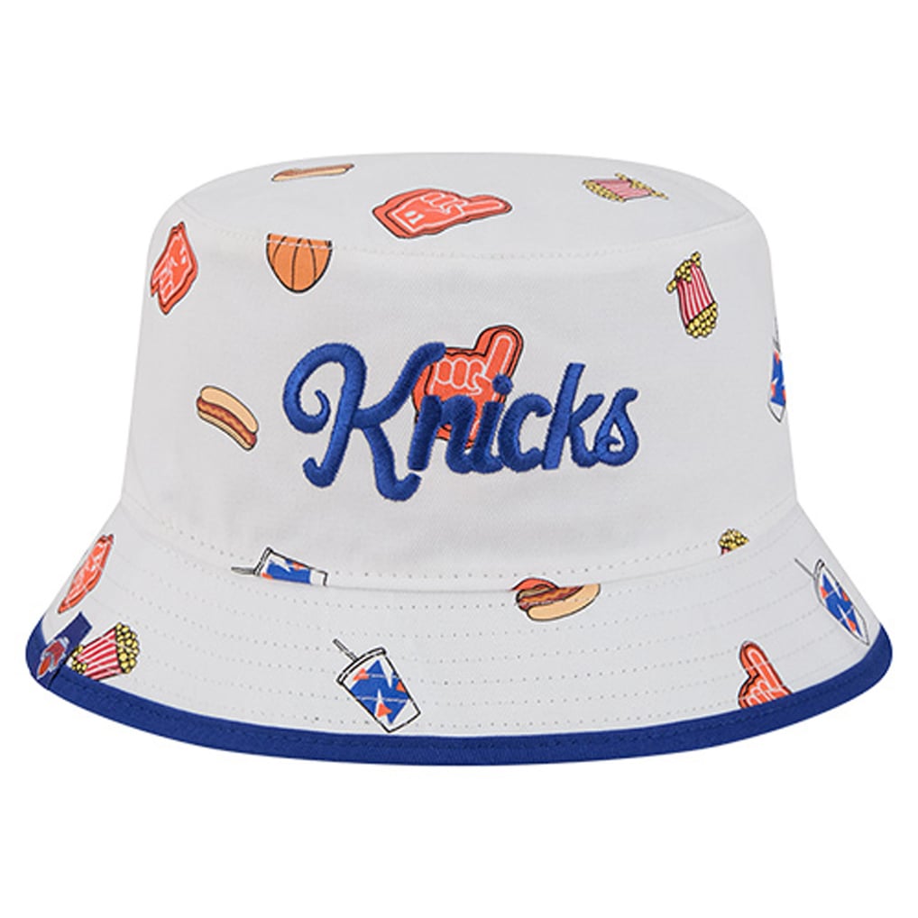 New York Knicks New Era Team Cheer Reversible Bucket Hat - White display picture 1