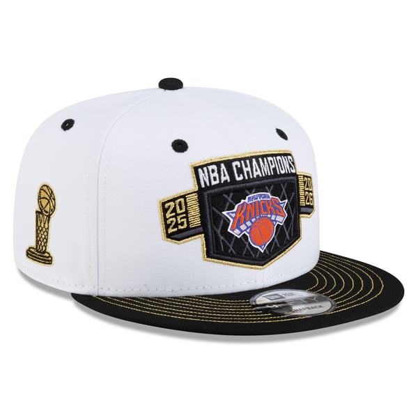 Men's New York Knicks New Era White/black 2026 Nba Finals Champions Locker Room 9fifty Snapback Hat, image 2 of 6