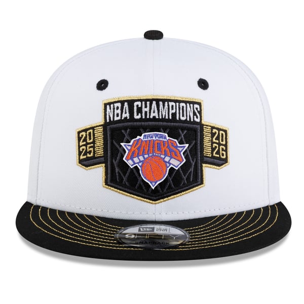 Men's New York Knicks New Era White/black 2026 Nba Finals Champions Locker Room 9fifty Snapback Hat, image 3 of 6