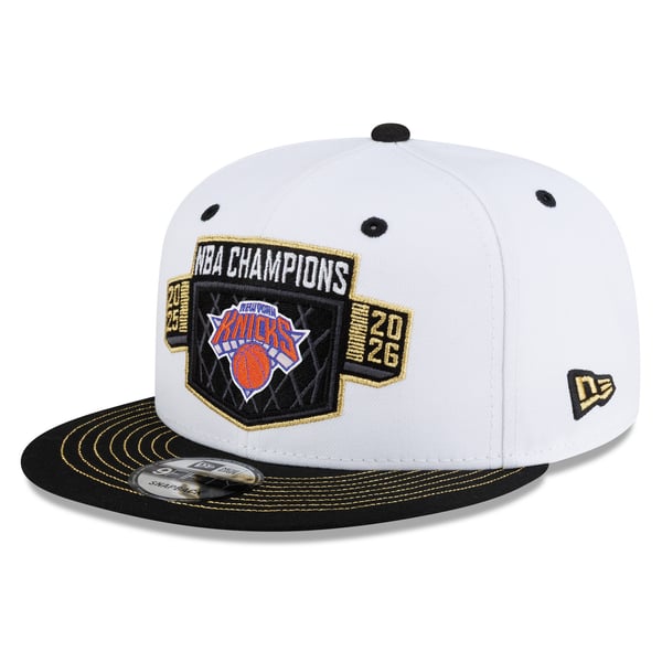 Men's New York Knicks New Era White/black 2026 Nba Finals Champions Locker Room 9fifty Snapback Hat, image 4 of 6