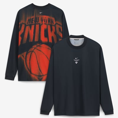 New York Knicks Nike 2026/27 Standard Issue Pre-Game Performance Long Sleeve T-Shirt - Black