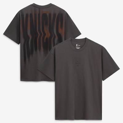 New York Knicks Nike 2026 Standard Issue Pre-Game Max 90 T-Shirt - Charcoal