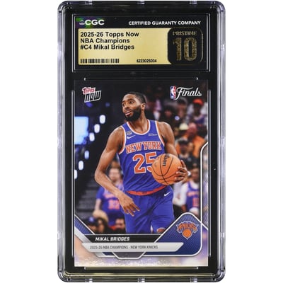 Mikal Bridges New York Knicks 2025-26 Topps Now 25-26 NBA Champions #C4 CGC Authenticated PRISTINE 10 Card