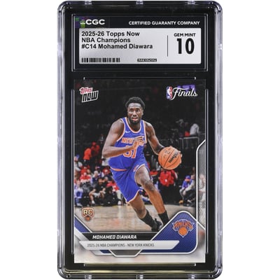 Mohamed Diawara New York Knicks 2025-26 Topps Now 25-26 NBA Champions #C14 CGC Authenticated GEM MINT 10 Rookie Card