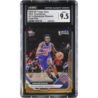 Mohamed Diawara New York Knicks 2025-26 Topps Now Gold Foil #C14 #/50 CGC Authenticated MINT+ 9.5 Rookie Card