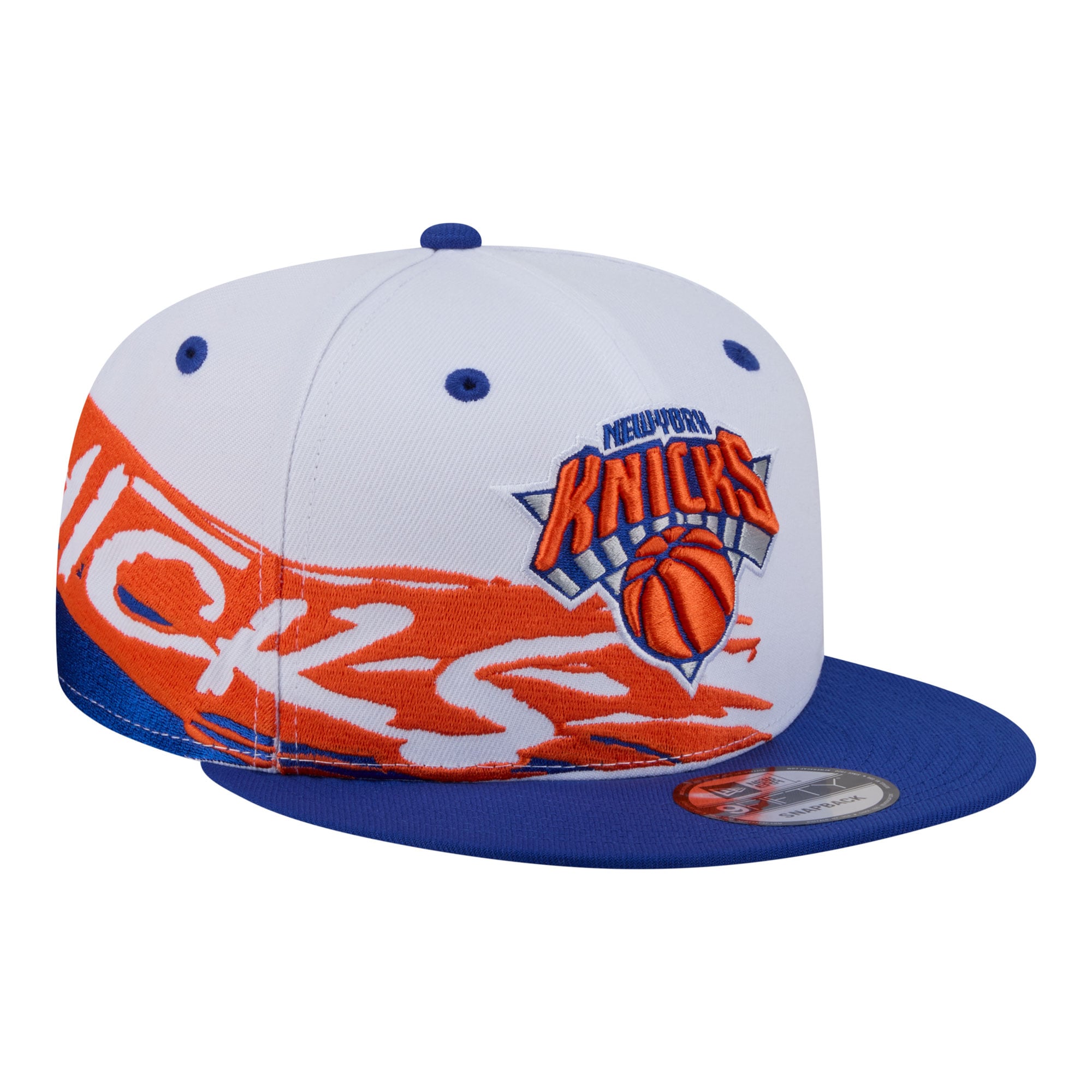 New York Knicks New Era Swept 9FIFTY Snapback Hat - White/Blue