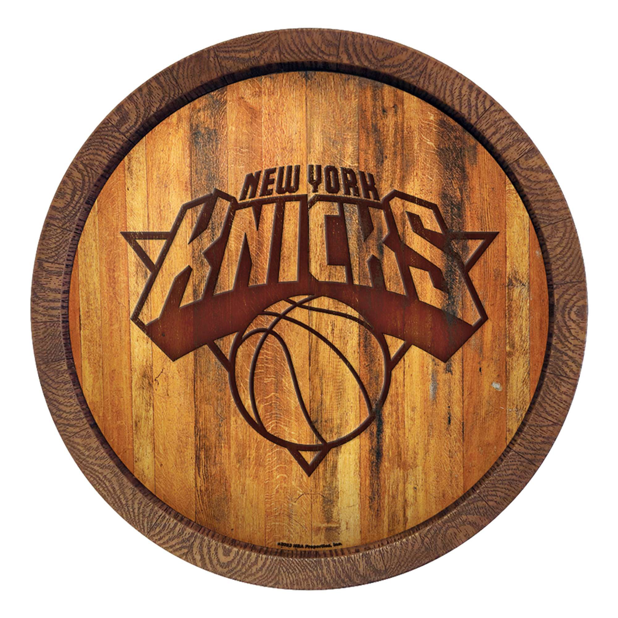 Custom Knicks Sign New York Knicks 20.25'' Faux Barrel Top Sign