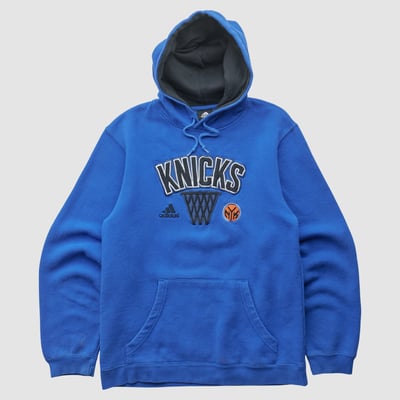 New York Knicks Adidas 2010s Hooded Pullover Sweatshirt - Blue - XS by Fanatics Real Vintage