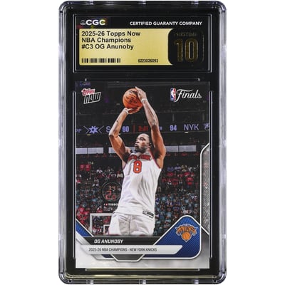 OG Anunoby New York Knicks 2025-26 Topps Now 25-26 NBA Champions #C3 CGC Authenticated PRISTINE 10 Card