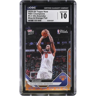 OG Anunoby New York Knicks 2025-26 Topps Now Blue & Orange Foil #C3 #73/73 CGC Authenticated GEM MINT 10 Card