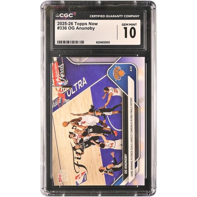 OG Anunoby New York Knicks 2025-26 Topps Now Game-Winning Putback Seals Largest Comeback in NBA Finals History #336 CGC Authenticated GEM MINT 10 Card