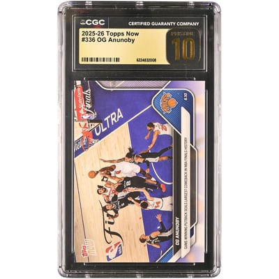 OG Anunoby New York Knicks 2025-26 Topps Now Game-Winning Putback Seals Largest Comeback in NBA Finals History #336 CGC Authenticated PRISTINE 10 Card