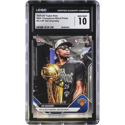 OG Anunoby New York Knicks 2025-26 Topps Now NBA Champions Short Prints #C3-SP CGC Authenticated GEM MINT 10 Card