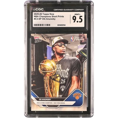 OG Anunoby New York Knicks 2025-26 Topps Now NBA Champions Short Prints #C3-SP CGC Authenticated MINT+ 9.5 Card