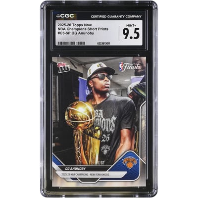 OG Anunoby New York Knicks 2025-26 Topps Now NBA Champions Short Prints #C3-SP CGC Authenticated MINT+ 9.5 Card