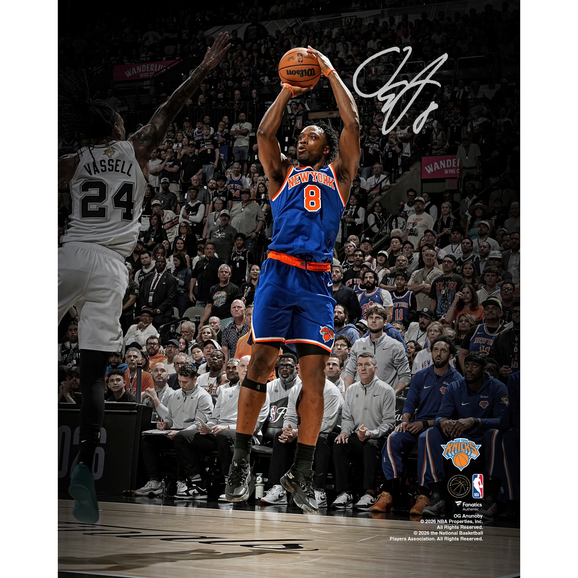 OG Anunoby New York Knicks Autographed Fanatics Authentic 2026 NBA 