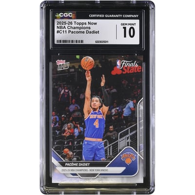 Pacome Dadiet New York Knicks 2025-26 Topps Now 25-26 NBA Champions #C11 CGC Authenticated GEM MINT 10 Card
