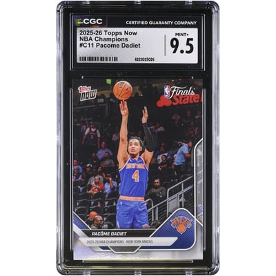 Pacome Dadiet New York Knicks 2025-26 Topps Now 25-26 NBA Champions #C11 CGC Authenticated MINT+ 9.5 Card