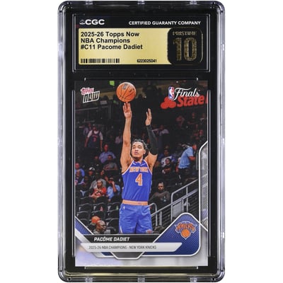 Pacome Dadiet New York Knicks 2025-26 Topps Now 25-26 NBA Champions #C11 CGC Authenticated PRISTINE 10 Card