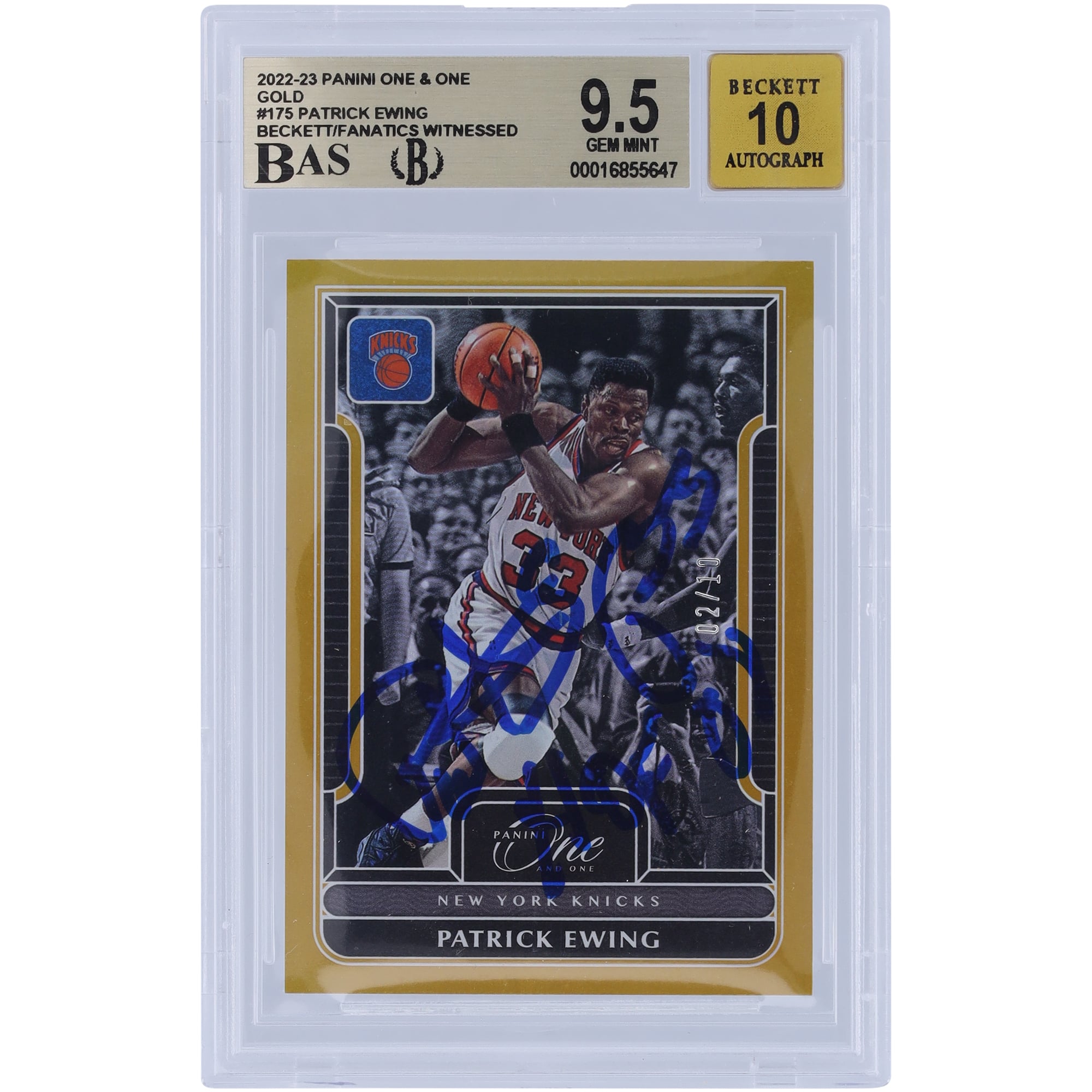 Patrick Ewing New York Knicks Autographed 2022-23 Panini One & One 