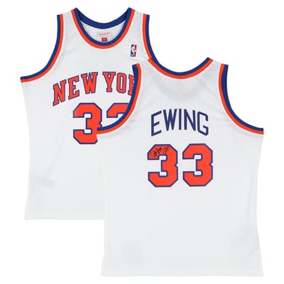 Patrick Ewing New York Knicks Autographed Fanatics Authentic White Mitchell & Ness 1985 Swingman Jersey