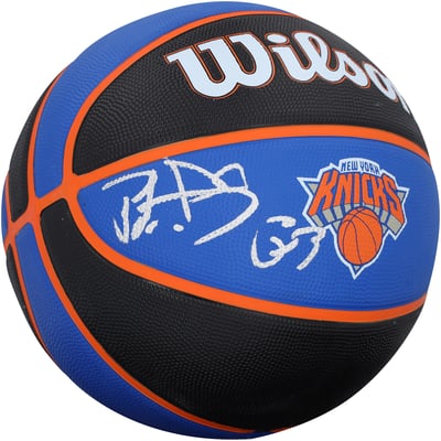 Patrick Ewing New York Knicks Autographed Fanatics Authentic Wilson Black/Blue Team Tribute Basketball