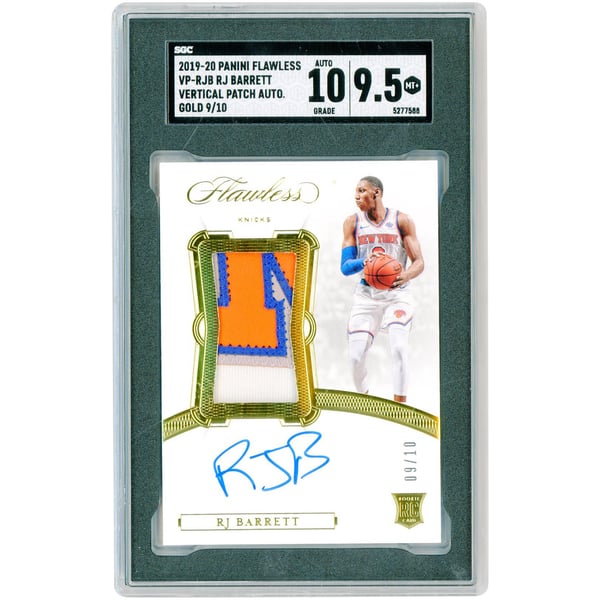 Autographed New York Knicks RJ Barrett 2019-20 Panini Flawless 
