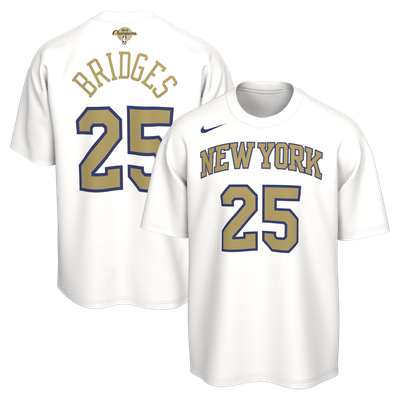 Mikal Bridges New York Knicks Nike Toddler 2026 NBA Finals Champions Trophy Collection Name & Number T-Shirt - White