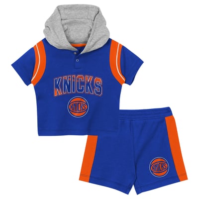 New York Knicks Outerstuff Toddler Get Back Short Sleeve Hoodie & Shorts Two-Pack Set - Blue