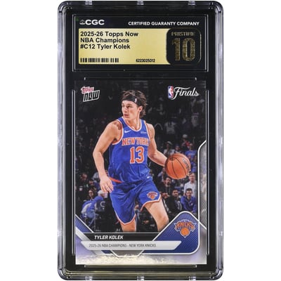 Tyler Kolek New York Knicks 2025-26 Topps Now 25-26 NBA Champions #C12 CGC Authenticated PRISTINE 10 Card