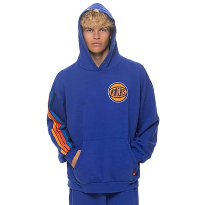 New York Knicks Aviator Nation Unisex Relaxed Tri-Blend Hoodie - Blue