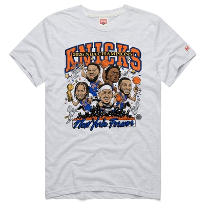 New York Knicks Homage Unisex 2026 NBA Champions Trophy Collection Player Signatures T-Shirt - Ash