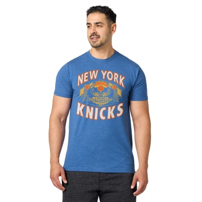 New York Knicks Homage Unisex 2026 NBA Finals Champions WWE Tri-Blend T-Shirt - Blue