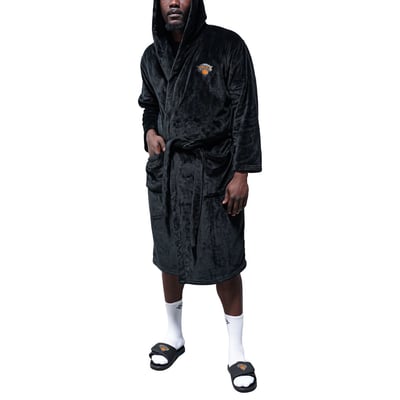 New York Knicks ISlide Unisex Fleece Phantom Robe - Black